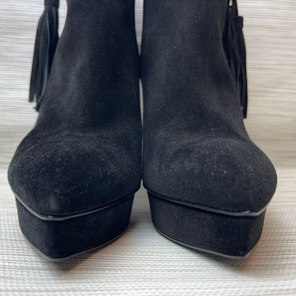 NEW Saint Laurent Classic Janis 105 Concho Ankle Boot in Black Suede Size 37 - Picture 10 of 15